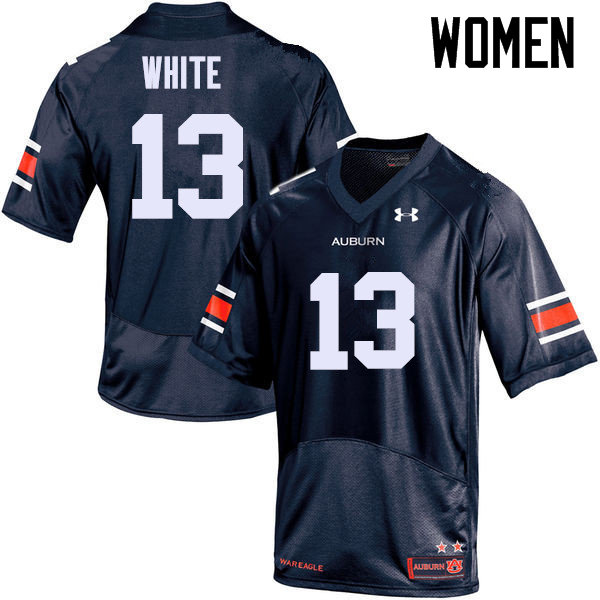 Women Auburn Tigers #13 Sean White College Football Jerseys Sale-Navy